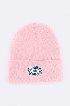 Trendy Evil Eye Patch Iconic Beanie LA-MKH3506S