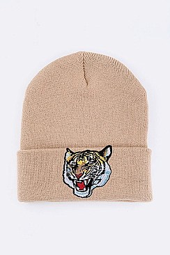 Trendy Iconic Tiger Patch Beanie LA-MKH3509Y