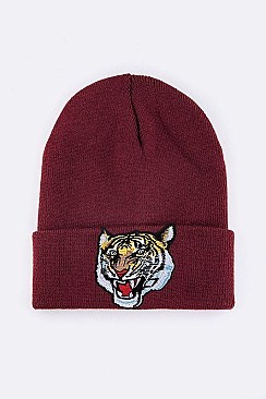 Trendy Iconic Tiger Patch Beanie LA-MKH3509Y
