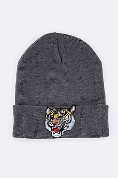 Trendy Iconic Tiger Patch Beanie LA-MKH3509Y