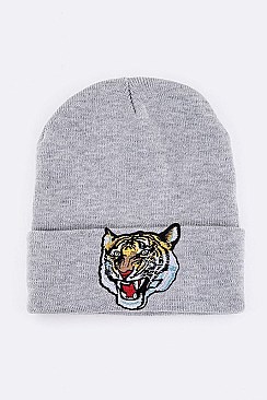 Trendy Iconic Tiger Patch Beanie LA-MKH3509Y