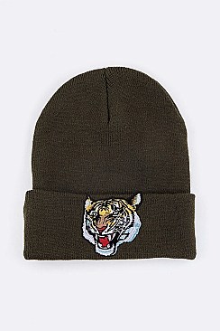 Trendy Iconic Tiger Patch Beanie LA-MKH3509Y