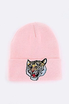 Trendy Iconic Tiger Patch Beanie LA-MKH3509Y