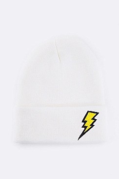 Trendy Lightening Patch Iconic Beanie LA-MKH3508X