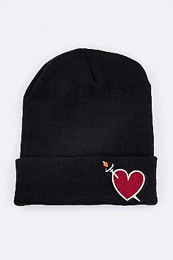 Fashionable Heart & Sword Patch Iconic Beanie LA-MKH3504X