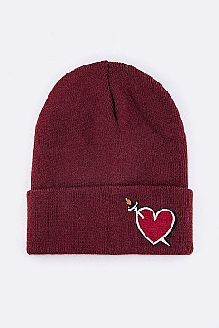 Fashionable Heart & Sword Patch Iconic Beanie LA-MKH3504X