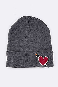 Fashionable Heart & Sword Patch Iconic Beanie LA-MKH3504X