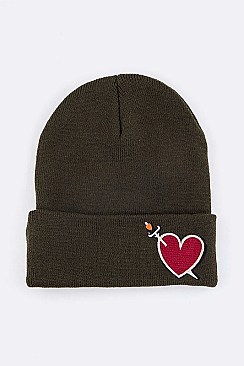 Fashionable Heart & Sword Patch Iconic Beanie LA-MKH3504X