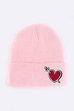 Fashionable Heart & Sword Patch Iconic Beanie LA-MKH3504X