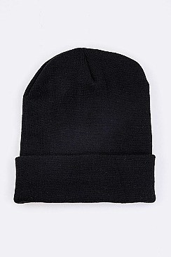 Trendy Solid Color Cuff Beanie LA-LB305