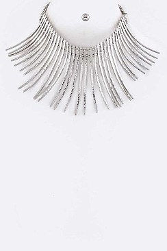 Iconic Metal Bars Collar Necklace Set LA-PS3086