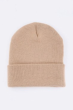 Trendy Solid Color Cuff Beanie LA-LB305