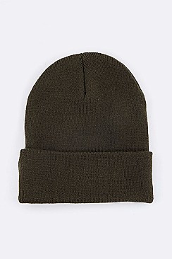 Trendy Solid Color Cuff Beanie LA-LB305