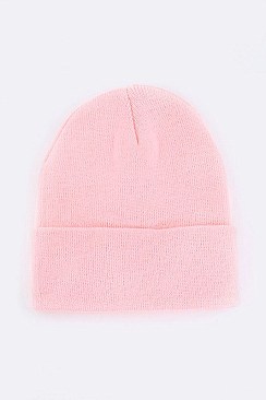 Trendy Solid Color Cuff Beanie LA-LB305