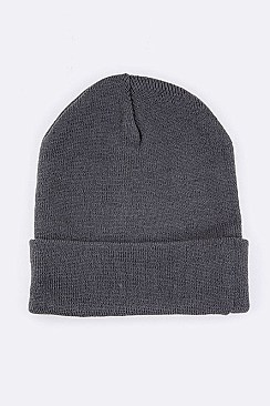Trendy Solid Color Cuff Beanie LA-LB305