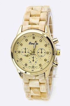 Trendy Crystal Dials Fashion Chrono Watch LA-934SMl