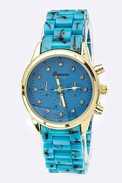 Trendy Crystal Dials Fashion Chrono Watch LA-934SMl