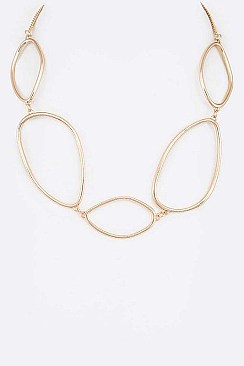 LINKED OVATE CHAIN COLLAR NECKLACE