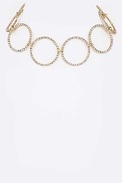 LINKED CRYSTAL RING COLLAR NECKLACE