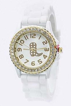 Stylish Western Boot Crystal Jelly Strap Watch LA-257