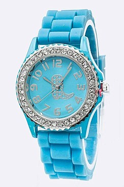 Stylish Western Boot Crystal Jelly Strap Watch LA-257