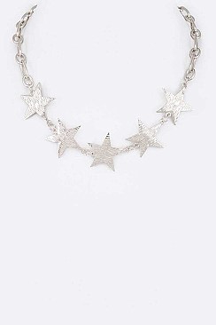 LINKED STAR COLLAR NECKLACE