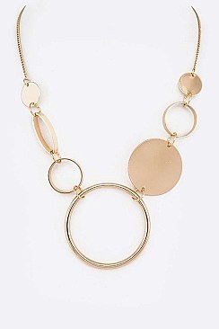 HOOP & DISK COMBO LINK NECKLACE