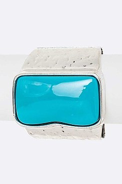 RECTANGULAR STONE HINGED BANGLE