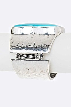 RECTANGULAR STONE HINGED BANGLE