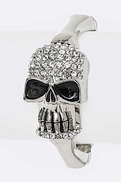 SKULL WITH CRYSTALS BANGLE