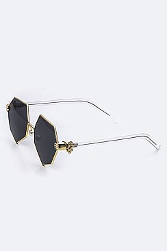 Pack of 12 Pieces Hand Temples Iconic Angular Sunglasses LA138-1326