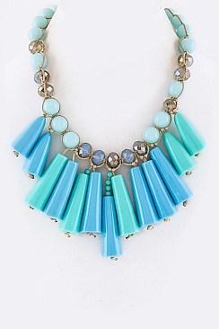 ASSORTED BEADS STATEMENT NECKLACE