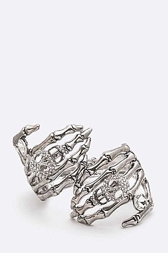 SKELETON HANDS CRYSTAL STATEMENT BANGLE