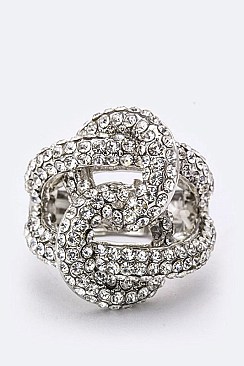 Elegant Crystal Knotted Iconic Stretch Ring LARB2076Z
