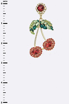 Crystal Cherry Drop Earrings