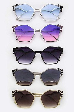 Pack of 12 Pieces Enamel Bubble Accent Iconic Sunglasses LA113-POP8123