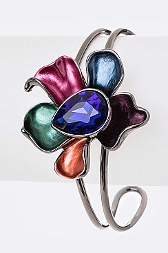 ADJUSTABLE EPOXY ENAMEL CRYSTAL BANGLE