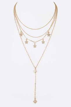 8 POINTED STAR DROP NECKLACE