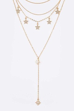 8 POINTED STAR DROP NECKLACE