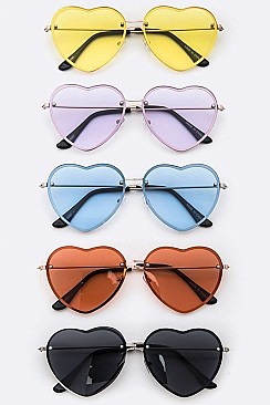 Pack of 12 pieces Heart Shape Cutout Iconic Sunglasses LA108-18007