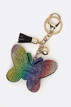 Butterfly Rainbow Color Crystal Key Chain