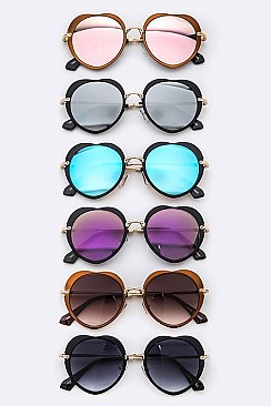 Pack of 12 Pieces Iconic Heart Shape Fashion Sunglasses LA108-1963