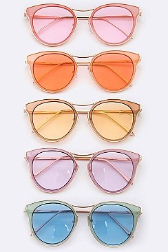 Pack of 12 Pieces Pastel Color Iconic Sunglasses LA108-96075C1