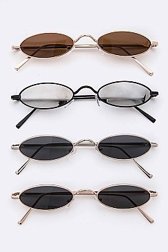 Pack of 12 Pieces Skinny Oval Iconic Sunglasses LA108-96151
