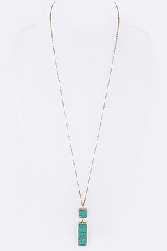 Genuine Stone Pendant Necklace LA-CN4140