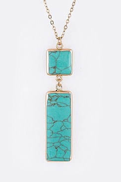 Genuine Stone Pendant Necklace LA-CN4140