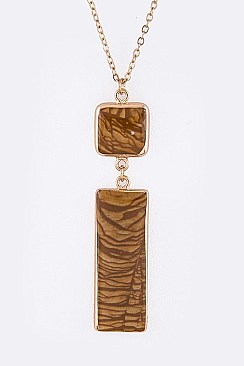 Genuine Stone Pendant Necklace LA-CN4140