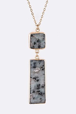 Genuine Stone Pendant Necklace LA-CN4140
