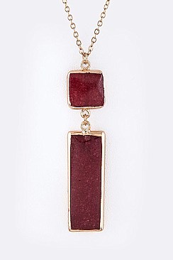 Genuine Stone Pendant Necklace LA-CN4140