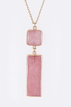 Genuine Stone Pendant Necklace LA-CN4140